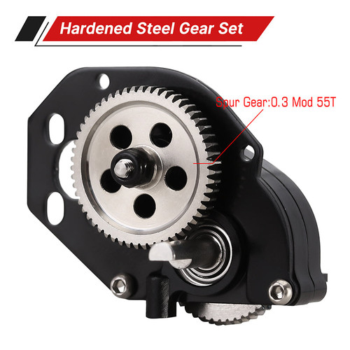 INJORA SCX24-130BK Black CNC Aluminum Complete Transmission Gearbox for Axial SCX24 AX24