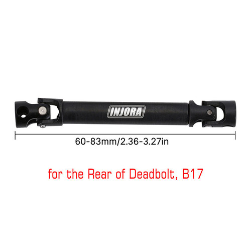 INJORA SCX24-140-60 Hardened Steel Center Drive Shaft for SCX24 Mods 60-83mm (Deadbolt Rear)