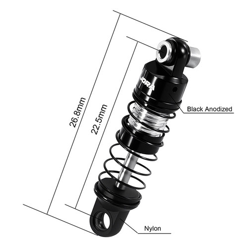 INJORA SCX30-07BS 22.5mm Aluminum Oil Shocks for 1/30 Axial SCX30