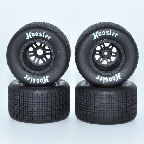 1RC Racing 1RC5539 FR/RR Tires & Black Wheels, 1/18 LM