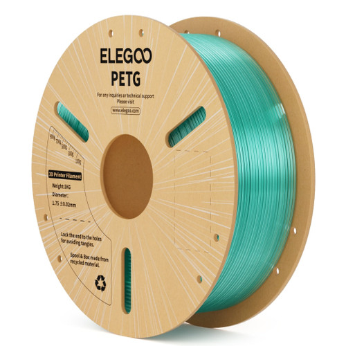 Elegoo Green PETG Translucent 1.75mm Filament Spool 1KG