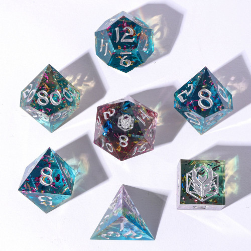 Hymgho Gaming BRR048 Captured Magic Sharp Edge Resin Dice Set - Sweet Dream