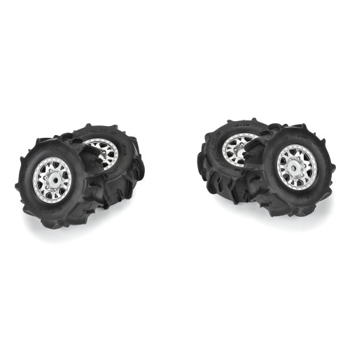 ProLine PRO1030910 Dumont F/R Tires Mounted 12mm Hex Silver Impulse (4) for Arrma Mojave Grom