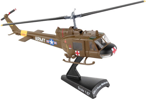 Daron Worldwide Trading PS5601-2 UH-1 Huey MEDEVAC Diecast Model - Postage Stamp Collection