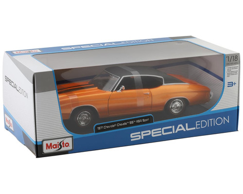 Maisto International 31890 1971 Chevrolet Chevelle SS 454 Diecast 1/18 Scale Model, Orange