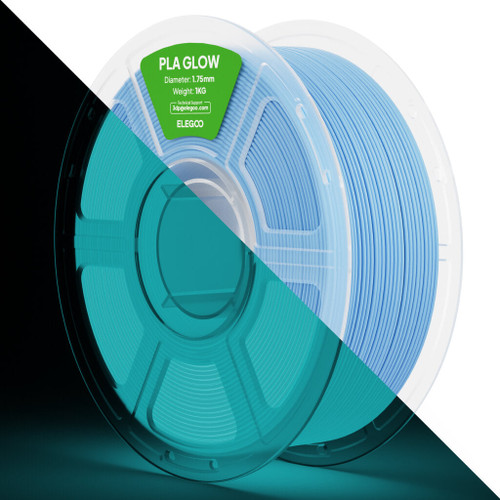 Elegoo Glow Blue PLA 1.75mm Filament Spool 1KG