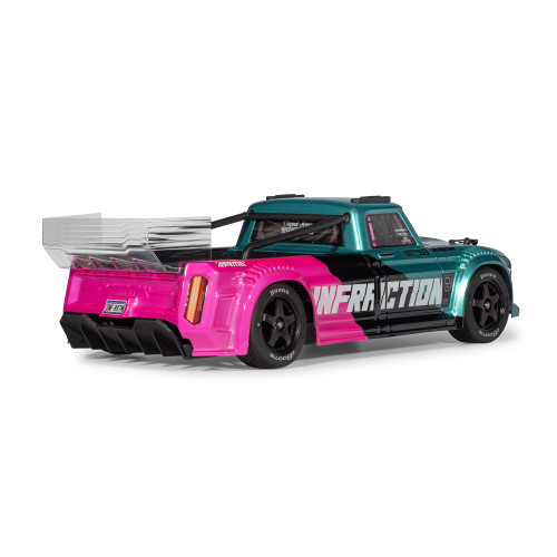 ARRMA ARA4315V4T3 1/8 INFRACTION 223S DSC 4X4 RTR Brushless All-Road Street Bash Truck, Teal/Pink