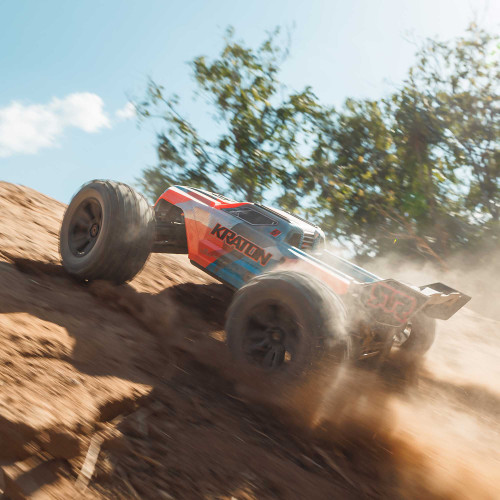 ARRMA ARA8608V6T1 1/8 Kraton 4X4 6S BLX Brushless V6 Speed Truck RTR, Blue/Orange