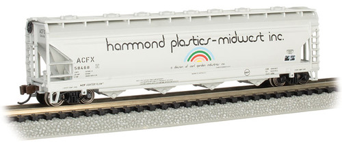 Bachmann 17563 N ACF 56' 4-Bay Center Flow Hopper, Hammond Plastics #58468