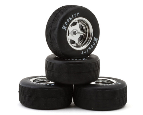 1RC Racing 1RC5703 1/24 Asphalt Late Model Pre-Mounted Tires (Chrome) (4) (Front & Rear) (Soft)
