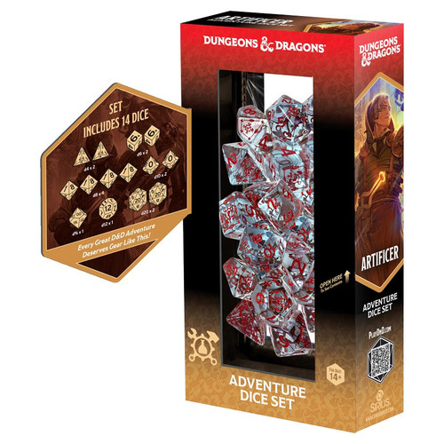 Sirius Dice SDZ2002-27 Dungeons and Dragons Adventure Dice - Artifcier: Clear