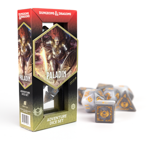 Sirius Dice SDZ2002-27 Dungeons and Dragons Adventure Dice - Paladin: White/Grey