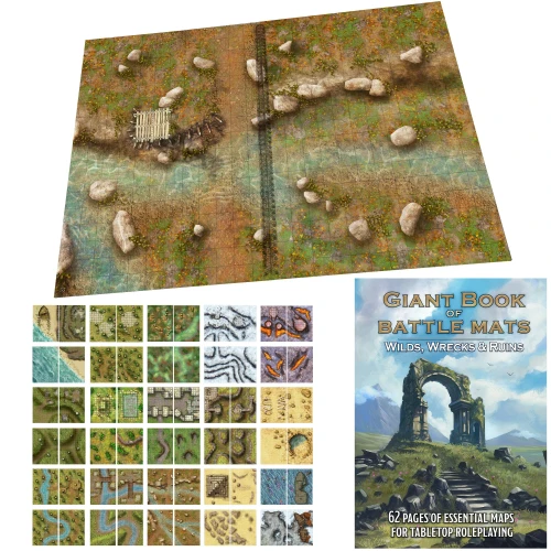 Loke Battle Mats LBM046 Giant Book of Battle Mats: Wilds, Wrecks, and Ruins