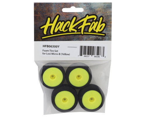 HackFab HFB06300Y Losi Micro-B Foam Tires (4) Yellow