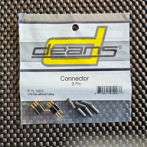 W. S. Deans Co. 1003 3 Pin Connector Set, Black