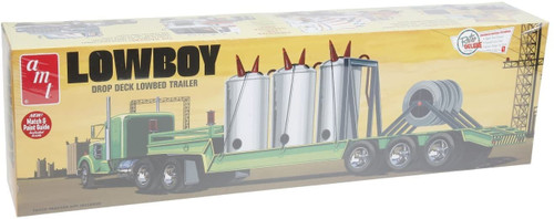 AMT 7591 880 Drop Deck Lowboy Trailer w/ Transformer Load 1/25 Scale Model Kit