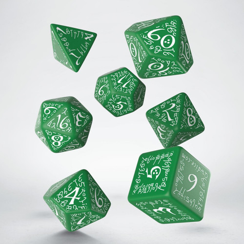 Q Workshop SELV03 Elvish Dice Set Green & White