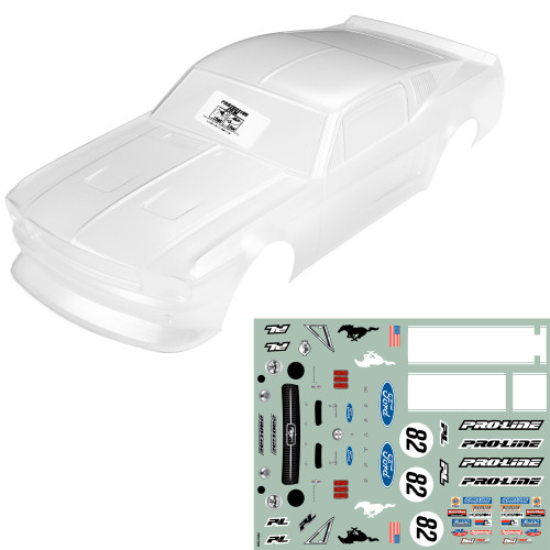 ProLine PRO372817 Pre-Cut 1968 Ford Mustang Clear VTA Body for Losi NASCAR