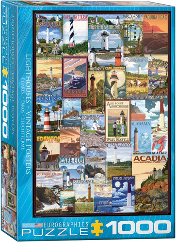 Eurographics 6000-0779 Lighthouses - Vintage Posters 1000 Piece Puzzle
