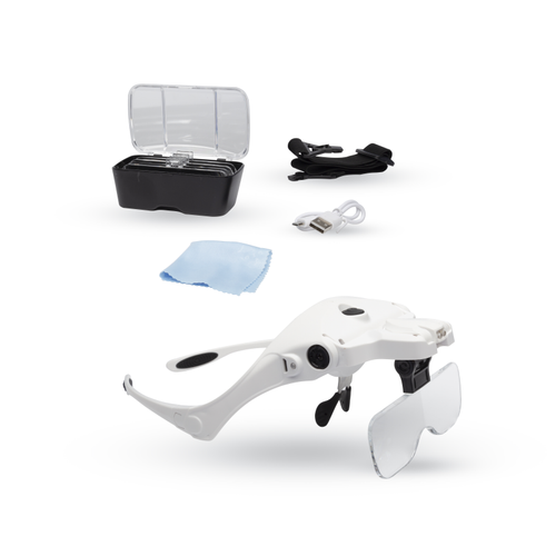 Shesto Limited SKILC1780USB Lightcraft LED Magnifier Spectacles & Headband Set w/Battery & USB Cable