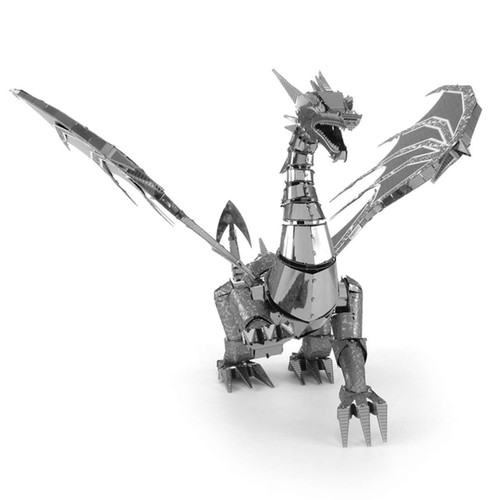 Metal Earth ICX023 Premium Series ICONX Silver Dragon 3D Metal Model Kit