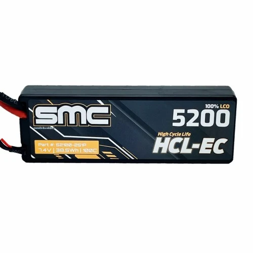 SMC Racing 52100-2S1P HCL-EC 7.4V 5200mAh 100C LiPo Battery, EC3