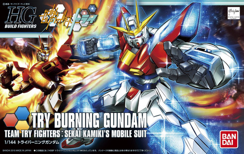 Bandai 5055437 #028 Try Burning Gundam Team Try Fighters: Sekai Kamiki's Mobile Suit HG 1/144 Scale Model Kit