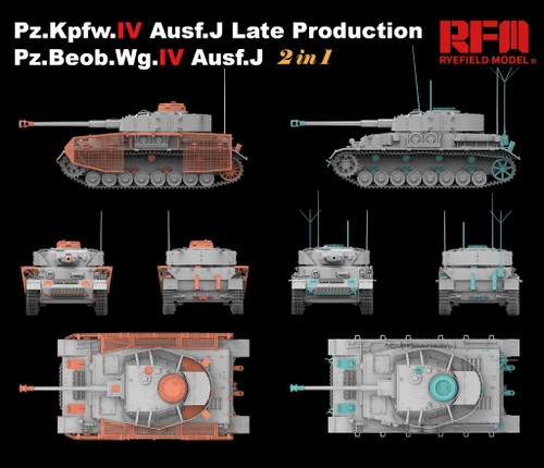 Rye FIeld Models 5033 Pz. Kpfw.IV Ausf.J Late Production / Pz.Beob.Wg.IV Ausf.J. 1/35