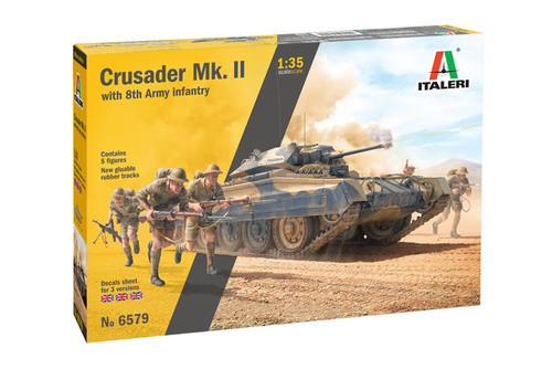 Italeri 6579 1/35 Crusader Mk II Tank w/5 8th Army Infantry