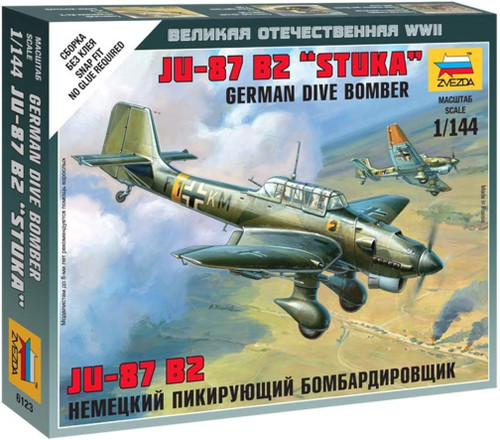 Zvezda 6123 German JU-87 B2 Stuka Dive Bomber 1/144 Scale Model Kit Zvezda 6123 German JU-87 B2 Stuka Dive Bomber 1/144 Scale Model Kit