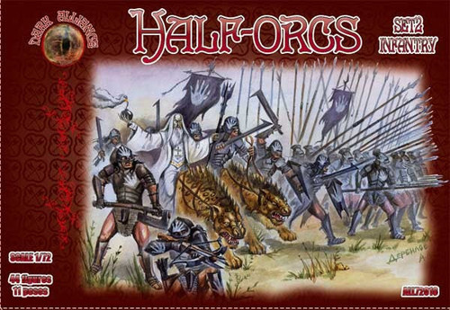 Dark Alliance ALL72016 Half Orcs Infantry Set #2 1/72 Scale Figures (44)