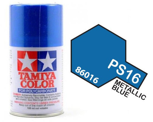 Tamiya 86016 PS-16 Metal Blue Lexan Spray 100ml