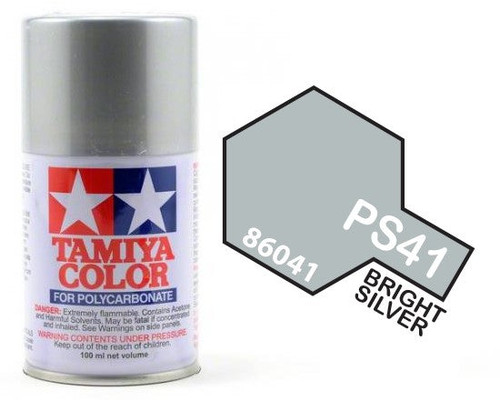 Tamiya 86041 PS-41 Bright Silver Lexan Spray 100ml