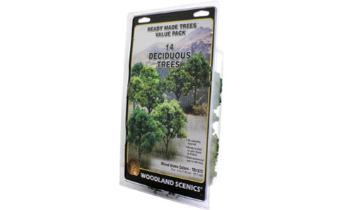 Woodland Scenics TR1571 Ready Made Trees Value Pack- Mixed Green
