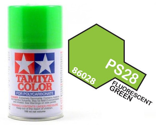 Tamiya 86028 PS-28 Fluorescent Green Lexan Spray 100ml
