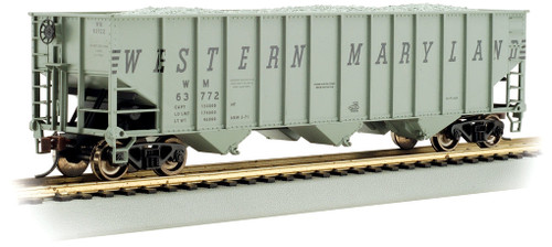 Bachmann 18737 HO Bethlehem Steel 100 Ton 3 Bay Hopper - Western Maryland #63834