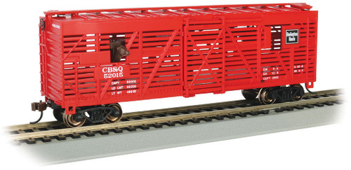 Bachmann 19710 HO 40' Animated Stock Car - CB&Q #52025 with Cattle Bachmann 19710 HO 40' Animated Stock Car - CB&Q #52025 with Cattle