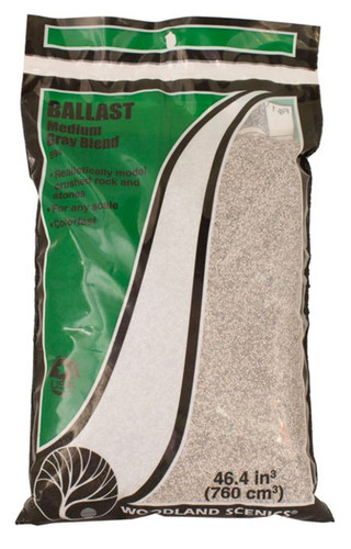 Woodland Scenics B94 Ballast- Gray Blend, Medium, 46.4 Cubic Inch Bag