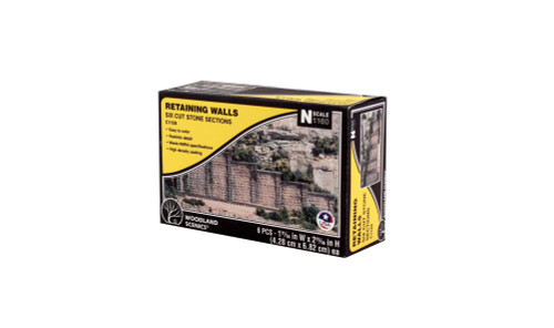 Woodland Scenics C1159 N Cut Stone Retaining Wall, 6 Pack