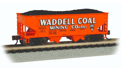 Bachmann 19561 N 55 Ton 2 Bay USRA Outside Braced Hopper - Waddell Coal #103 Bachmann 19561 N 55 Ton 2 Bay USRA Outside Braced Hopper - Waddell Coal #103