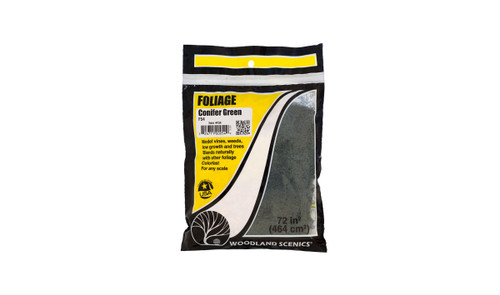 Woodland Scenics F54 Foliage- Conifer Green, 60 Sq In Bag