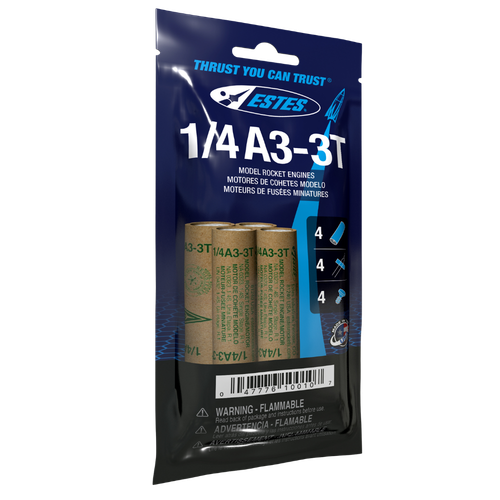 Estes Rockets 010010 1/4A3-3T Rocket Engines 4 Pack, Was EST1502