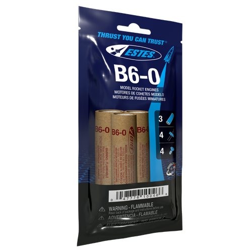 Estes Rockets 010046 B6-0 Rocket Engines 3 Pack, Was EST1608