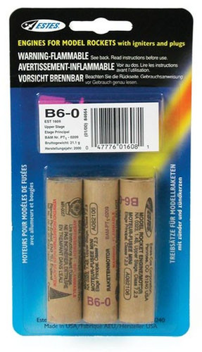 Estes EST1608 B6-0 Standard Engine (3) Estes EST1608 B6-0 Standard Engine (3)