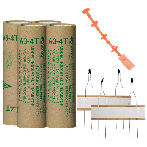 Estes Rockets 010013 A3-4T Rocket Engines 4 Pack, Was EST1507