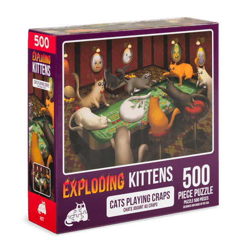Exploding Kittens EKGPCRAPS107 Cats Playing Craps 500 Piece Jigsaw Puzzle Exploding Kittens EKGPCRAPS107 Cats Playing Craps 500 Piece Jigsaw Puzzle