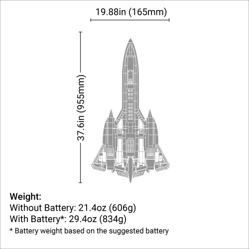 E-Flite EFL02050 SR-71 Blackbird 40mm Twin EDF BNF Basic Airplane with AS3X and SAFE Select E-Flite EFL02050 SR-71 Blackbird 40mm Twin EDF BNF Basic Airplane with AS3X and SAFE Select