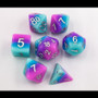 Critical Hit Collectibles Light Blue/Blue/Purple Set of 7 Multi-Layer Polyhedral Dice w/ Silver Numbers for D20 Based RPG's