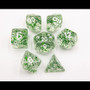 Critical Hit Collectibles Green Set of 7 Glitter Polyhedral Dice w/ White Numbers for D20 Based RPG's