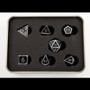 Critical Hit Collectibles Black Shadow Set of 7 Metal Polyhedral Dice w/ Silver Numbers for D20 Based RPG's